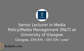 Senior Lecturer in Media Policy/Media Management (R&T) at University of Glasgow